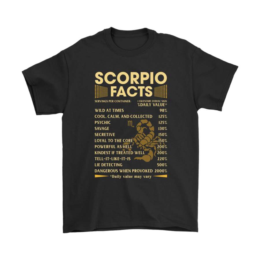 Zodiac Scorpio Facts Awesome Zodiac Sign Daily Value Shirts