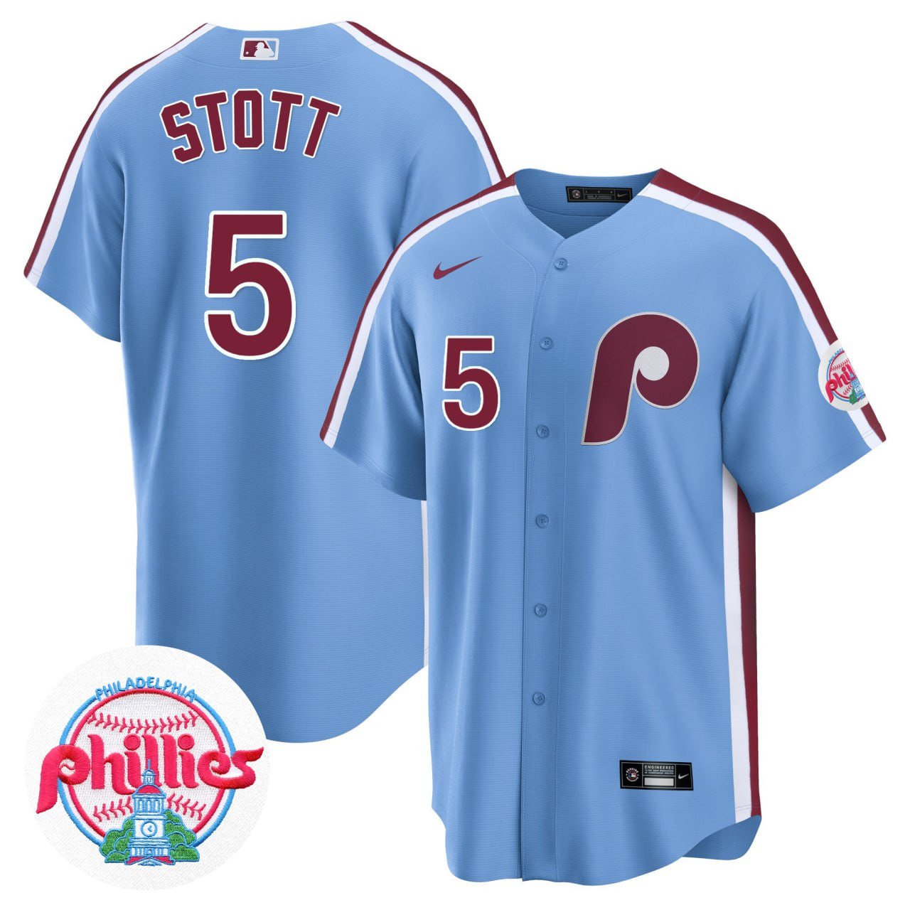 Bryson Stott Philadelphia Phillies Baby Blue Jersey – All Stitched