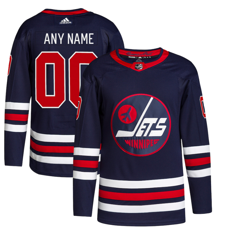 Winnipeg Jets 2022 Custom Jersey Pro Official- Navy