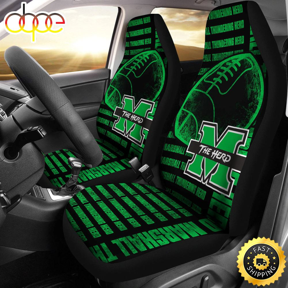 Gorgeous The Victory Marshall Thundering Herd Car Seat Cover Set CSC7259