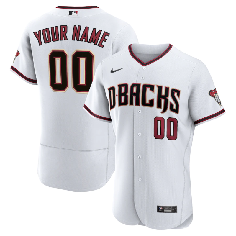 Arizona Diamondbacks White Custom Jersey Unisex White