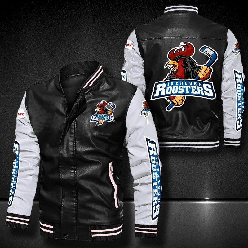 Iserlohn Roosters Leather Varsity Jacket Bomber Coat