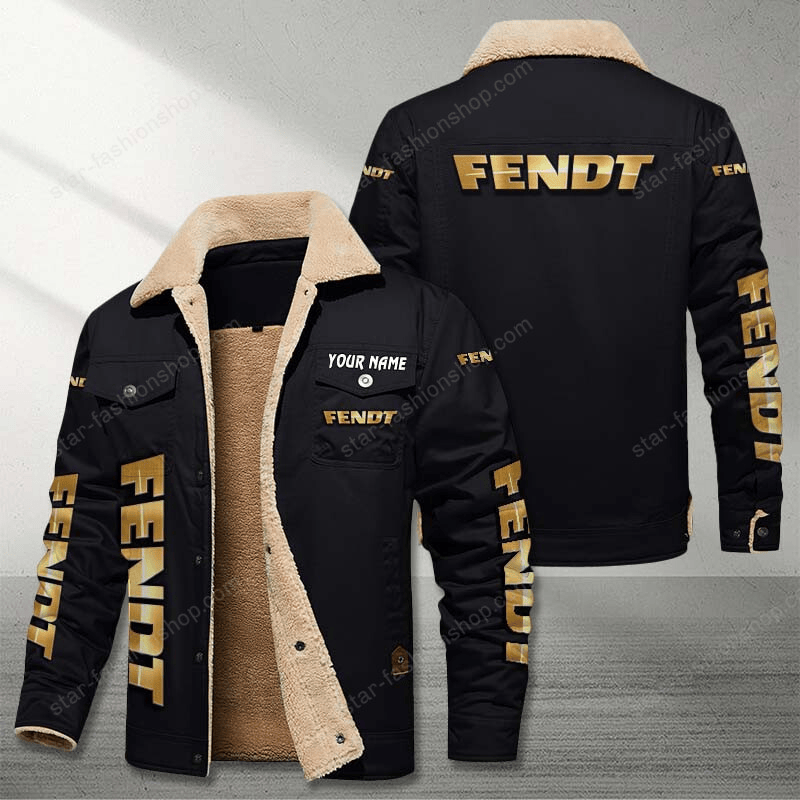 Fendt Black Custom Name Stand Collar Jacket