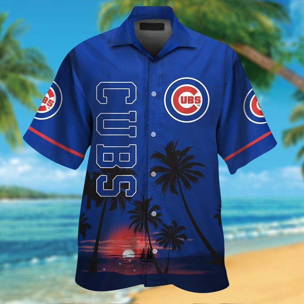 Chicago Cubs Short Sleeve Button Up Tropical Hawaiian Shirt Ver02