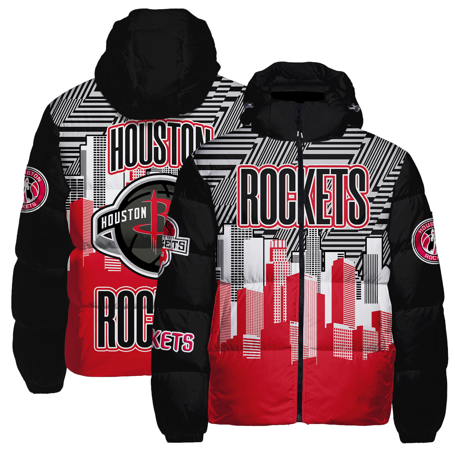 Houston Rockets National Basketball Association Unisex Puffer Jacket Down Jacket STM