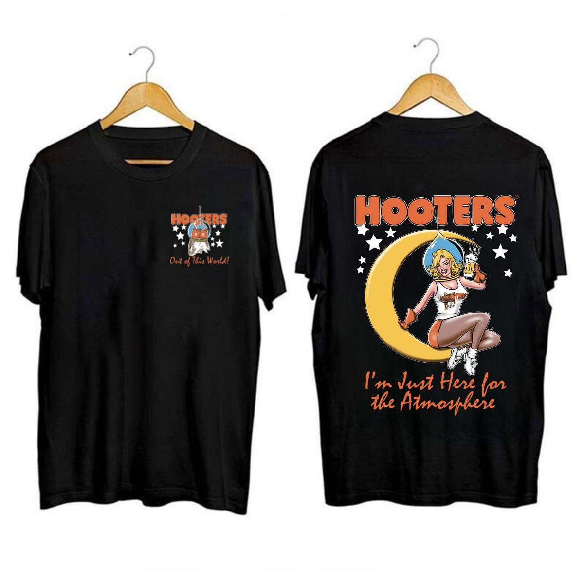 Vintage Hooters Moon Here for the Atmosphere T Shirt