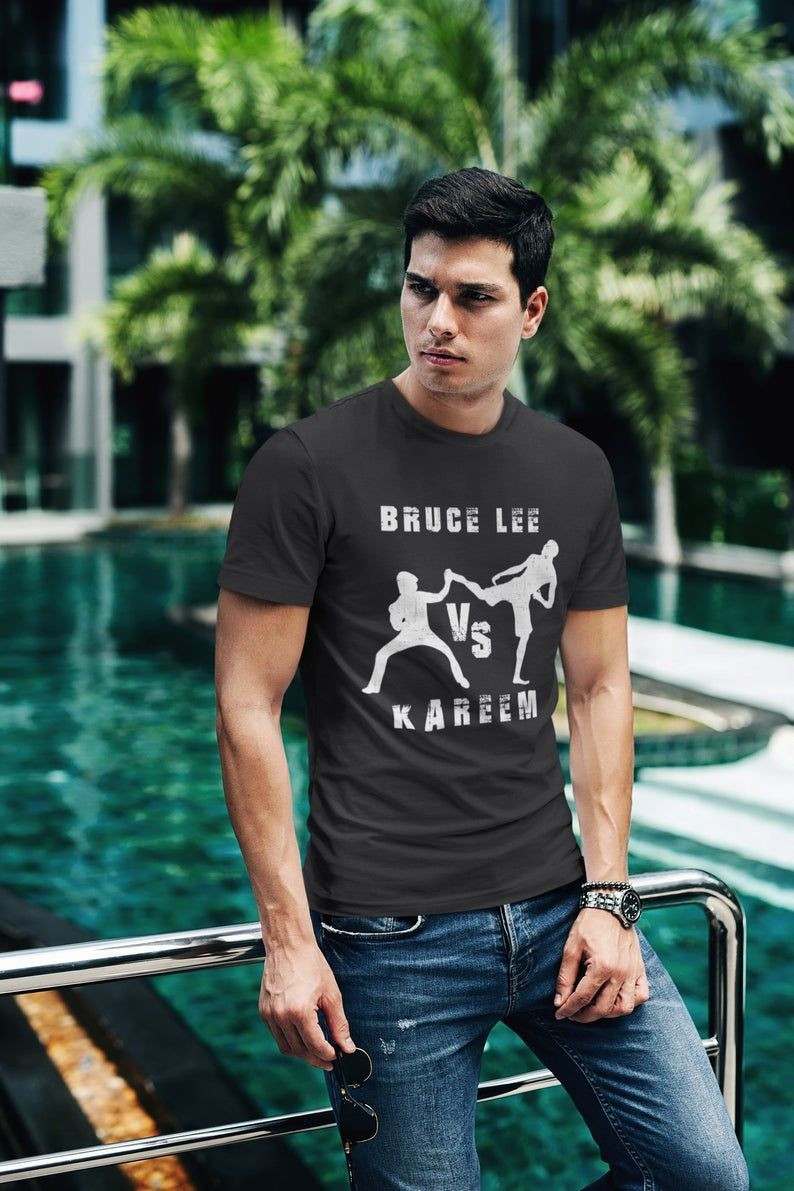 Bruce Lee Shirt, Bruce Lee Vs Kareem, Kareem, Kung Fu Shirt, Martial Art Shirt, Be Like Water, The Game Of The Death, Bruce Lee Quotes