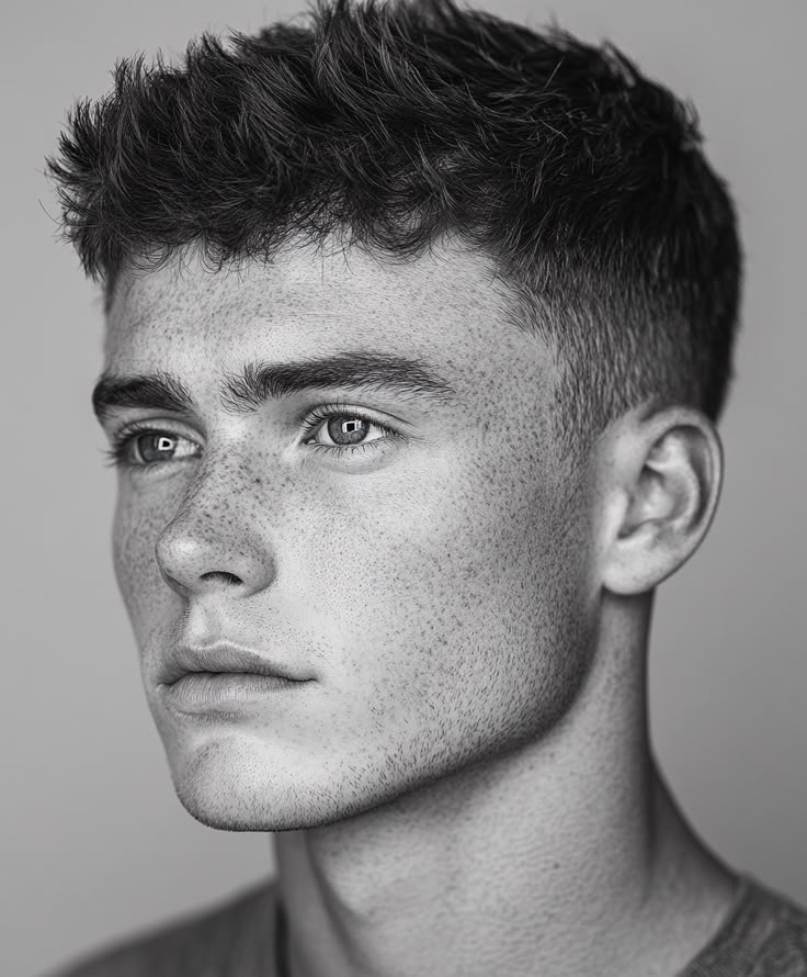 Caesar Cut with Low Fade Transition, &hellip;