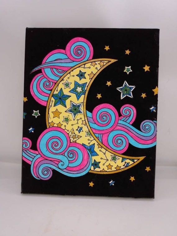 Black Velvet Moon and Stars Canvas – Etsy fashionstation 0608 2347
