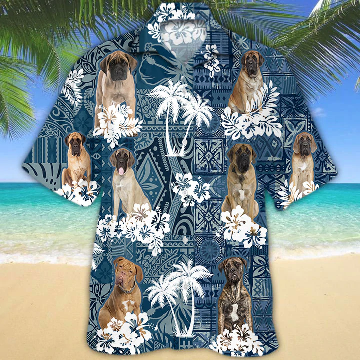 English Mastiff Hawaiian Shirt, Flowers Aloha Shirt For Dog Lovers