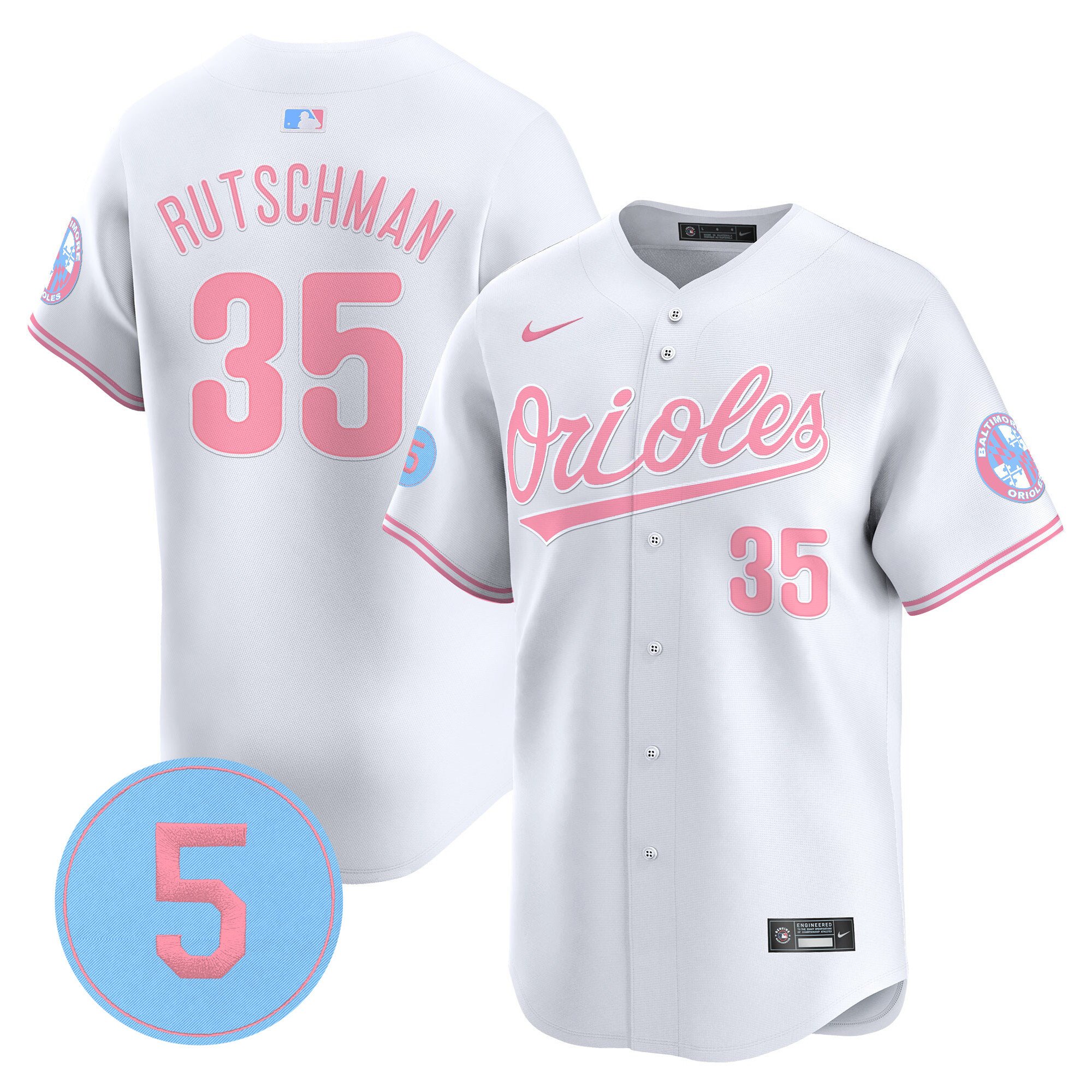 Unisex Orioles Bubblegum Pink Robinson Patch Vapor Premier Limited Jersey – All Stitched