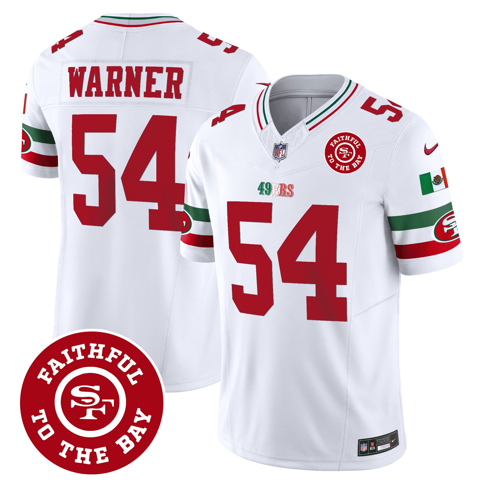Men'S 49Ers Mexico Faithful To The Bay Patch Vapor Jersey - All Stitched
