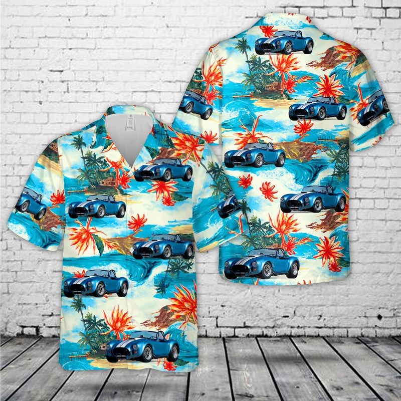 Shelby Cobra  S/C Roadster And Tropical Pattern 3D Hawaiian Shirt