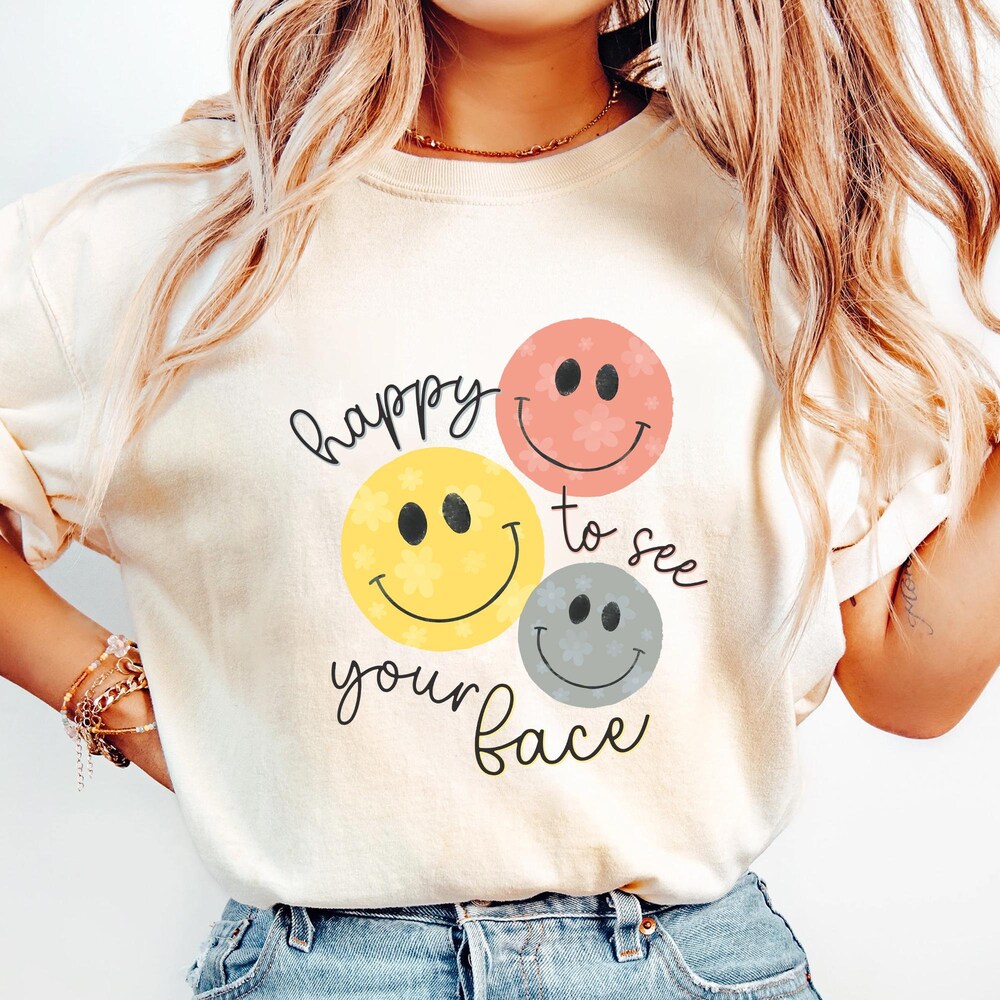 Happy To See Your Face Shirt, Back To School Teacher Shirt, Shirts for Teachers, Teacher Life Shirt,Teacher Appreciation, New Teacher Gifts, White Lie Shirts, Fall shirts, Family Christmas Shirts, Vintage Style Shirt