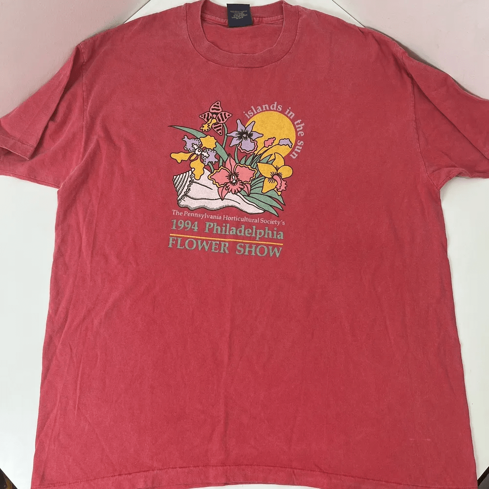 Vintage 1994 Philadelphia Flower Show T Shirt Pink