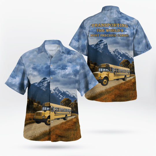 Bus Hawaiian Shirt, Cool Bus Shirt, Summer Gift For School Bus Driver