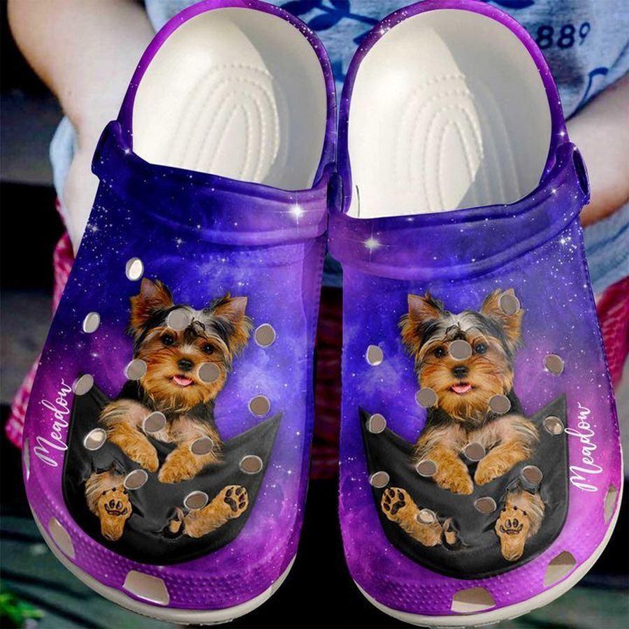 Yorkshire Terrier Personalized Yorkie Pocket Galaxy Sku 2768 Crocs Clog Shoes