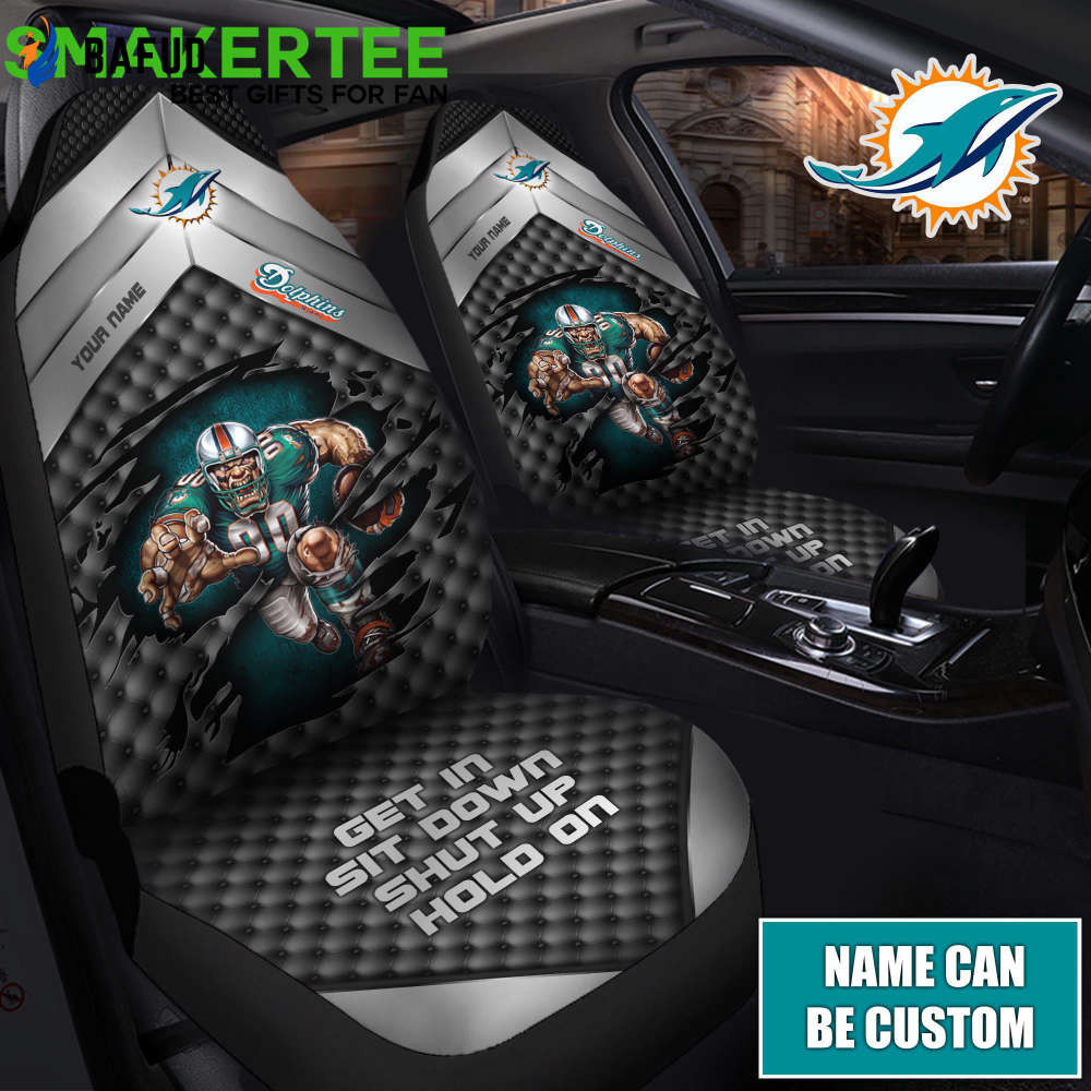 Miami Dolphins Customized Car Seat Cover Set For Fan Gifts CSC371