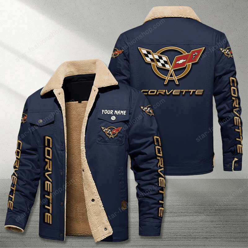 Corvette C Navy Custom Name Stand Collar Jacket