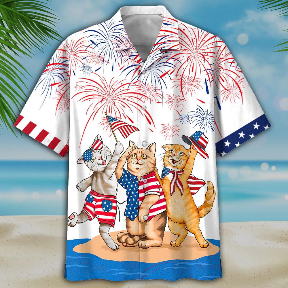 Cat American Shorthair Shirts – Independence Day Is Coming, Usa Patriotic Hawaiian Shirt