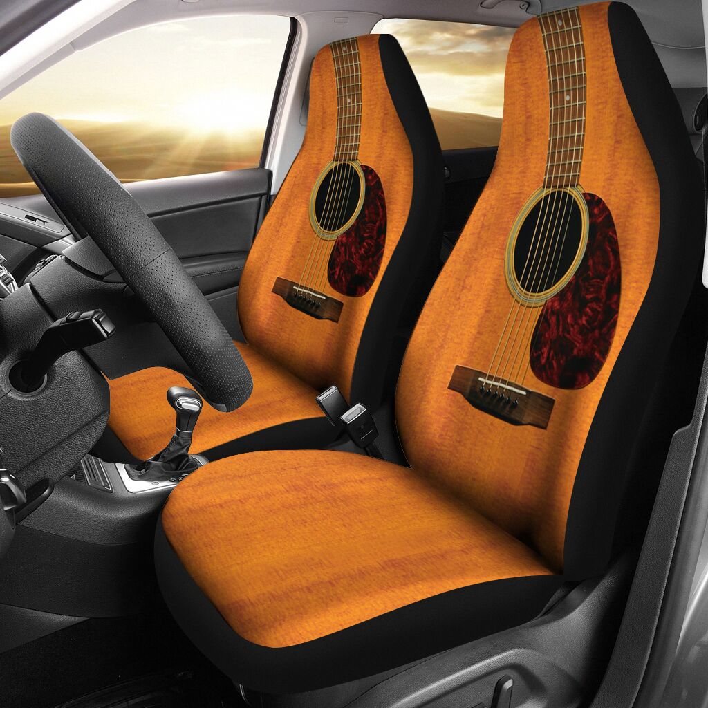 Acoustic Guitar Martin Shortcut Car Seat Covers Set Of Two, Automotive Seat Covers Set