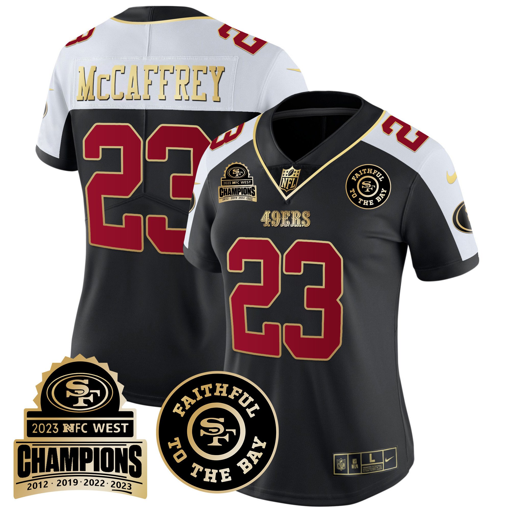 Women’S 49Ers 2023 Nfc West Champions Patch Vapor Jersey V3 – All Stitched