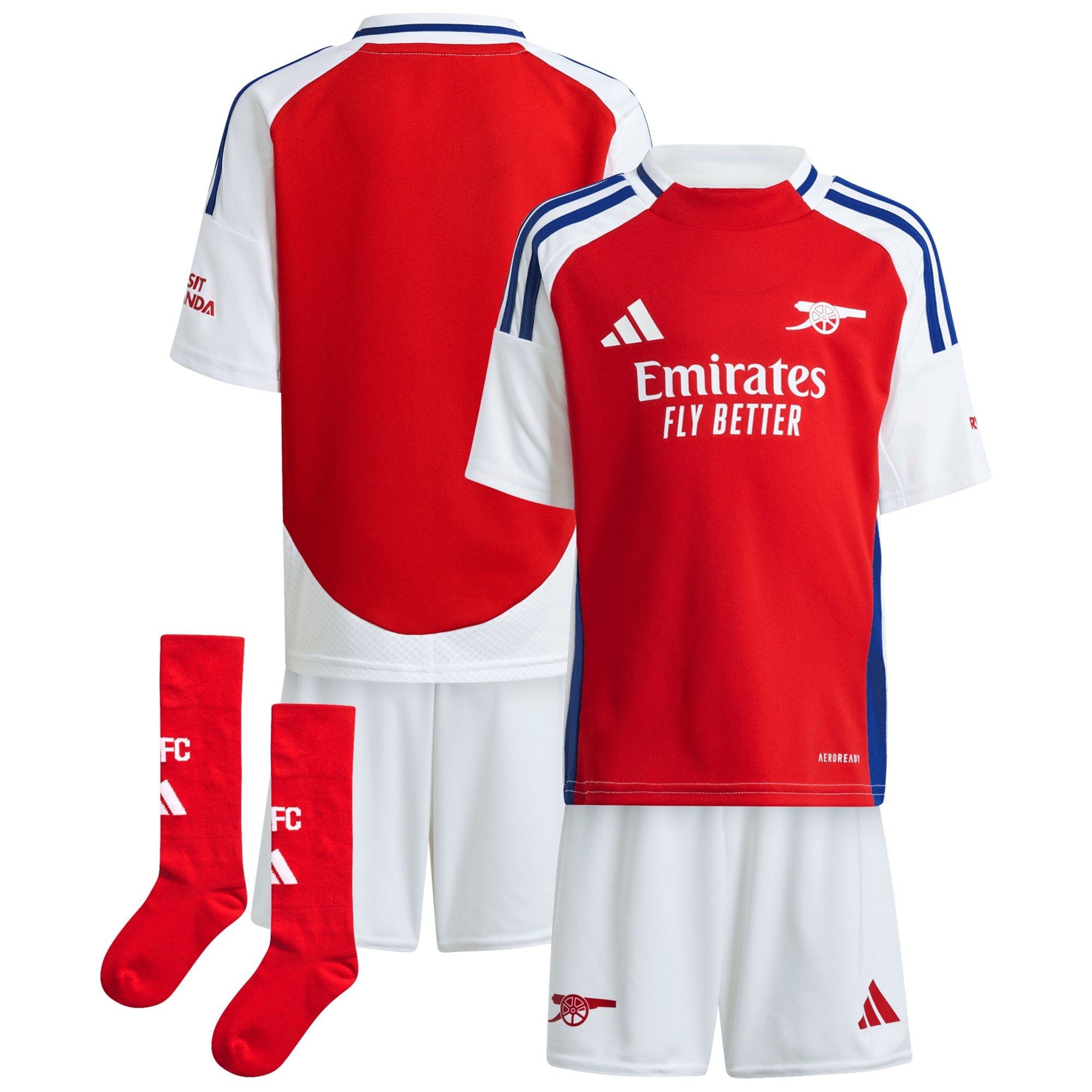 Arsenal Adidas Home Minikit 2024-25 Kids Custom Jersey – Red