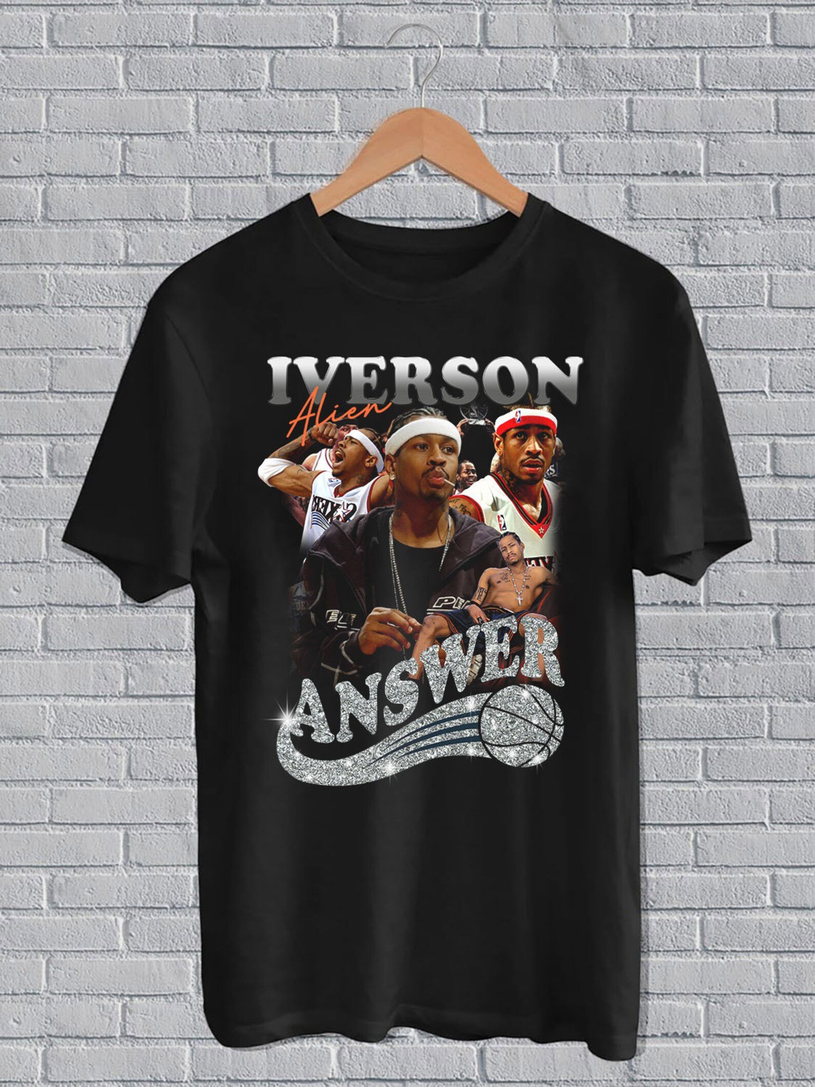 Vintage Allen Iverson The Answer Philadelphia 76Ers Shirt Philadelphia 76Ers Shirt Graphic Unisex Tee Vintage 90S Graphic Tee