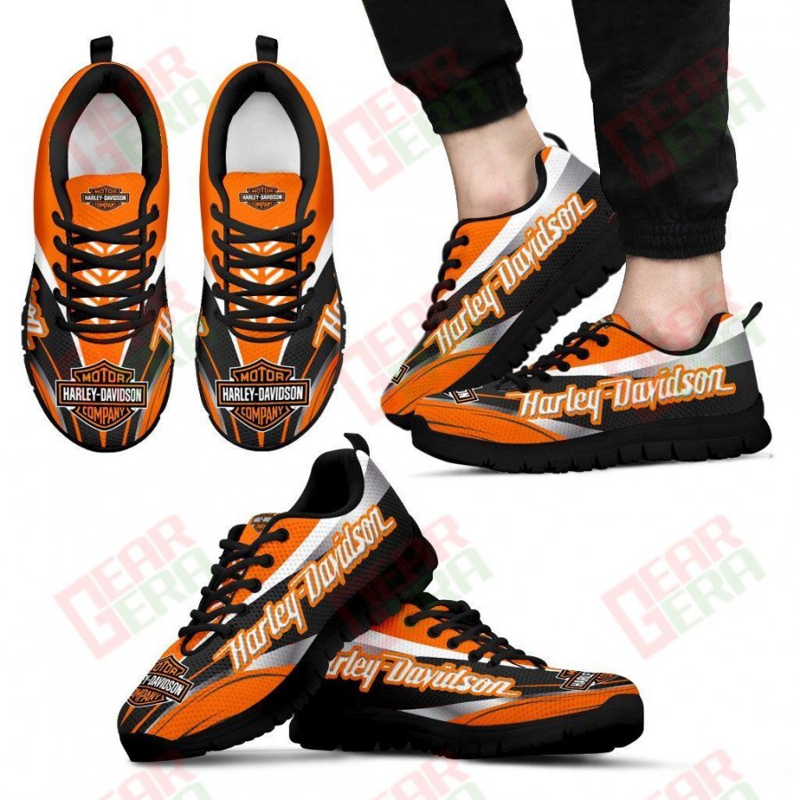 Harley Davidson Sneakers Mens Womens Motorcycle Lovers Custom Print Footwear Casual Riding Shoes GE685