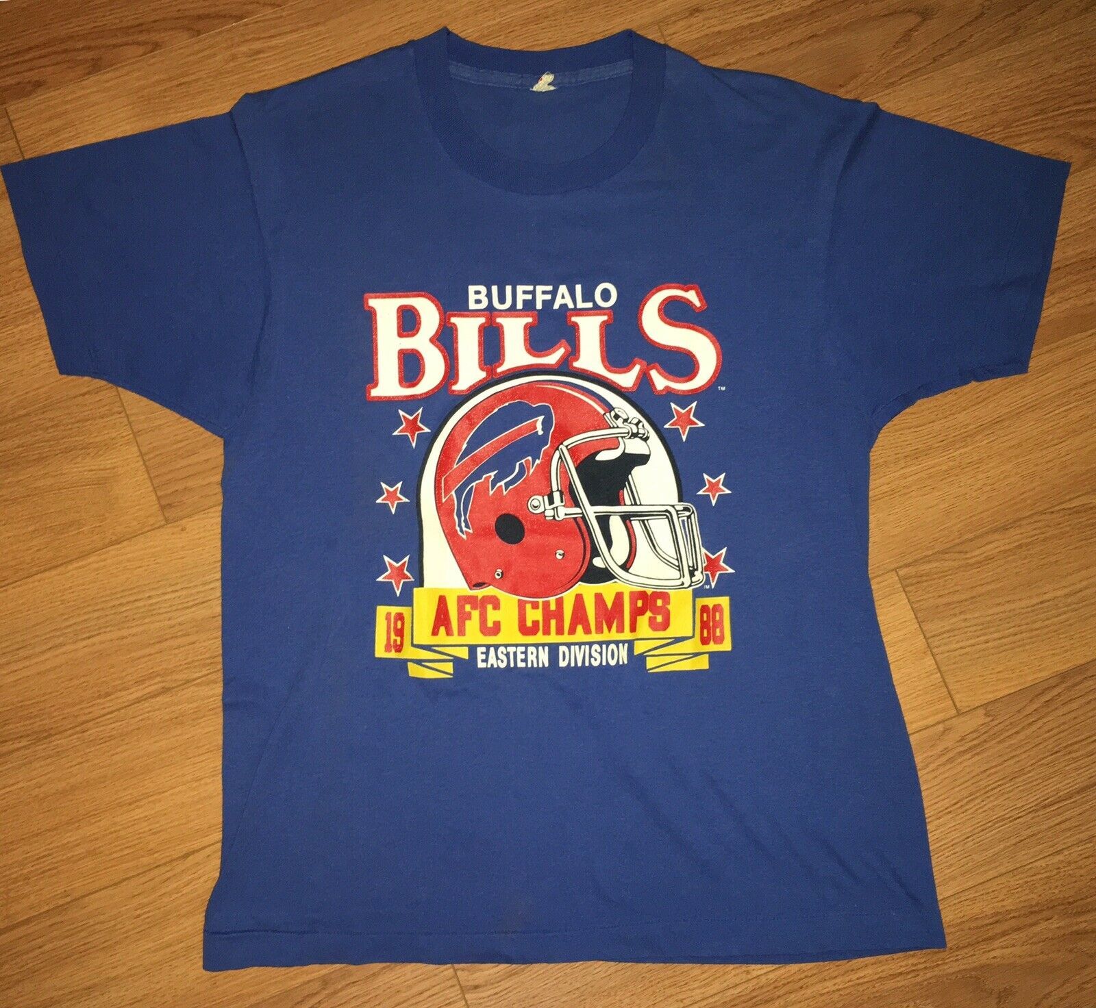 Vintage 80S Buffalo Bills Afc Champions Single Stitch Shirt