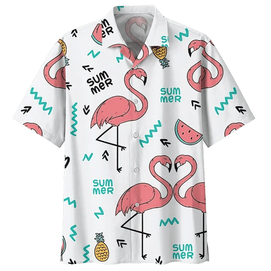 Flamingo Hawaiian Shirt, Flamingo Gifts, Flamingo Shirt, Shirt For Men, Summer Shirt, Gift For Him