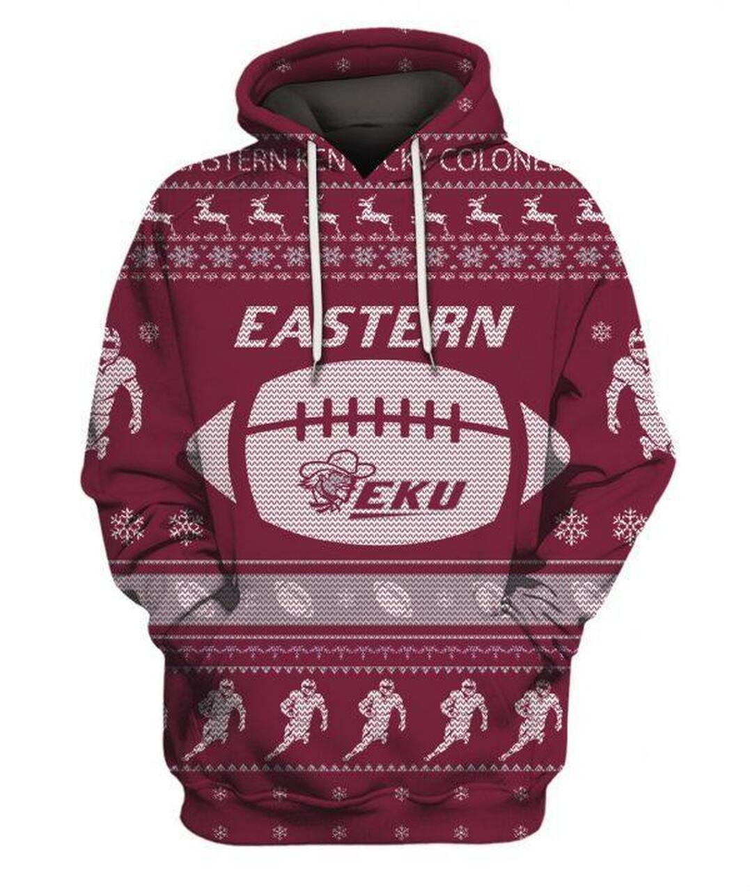 Eastern Kentucky Colonels Ncaa Ugly Christmas All Over Print 3D Hoodie 3D Sweatshirt Clothing Hoodie20975