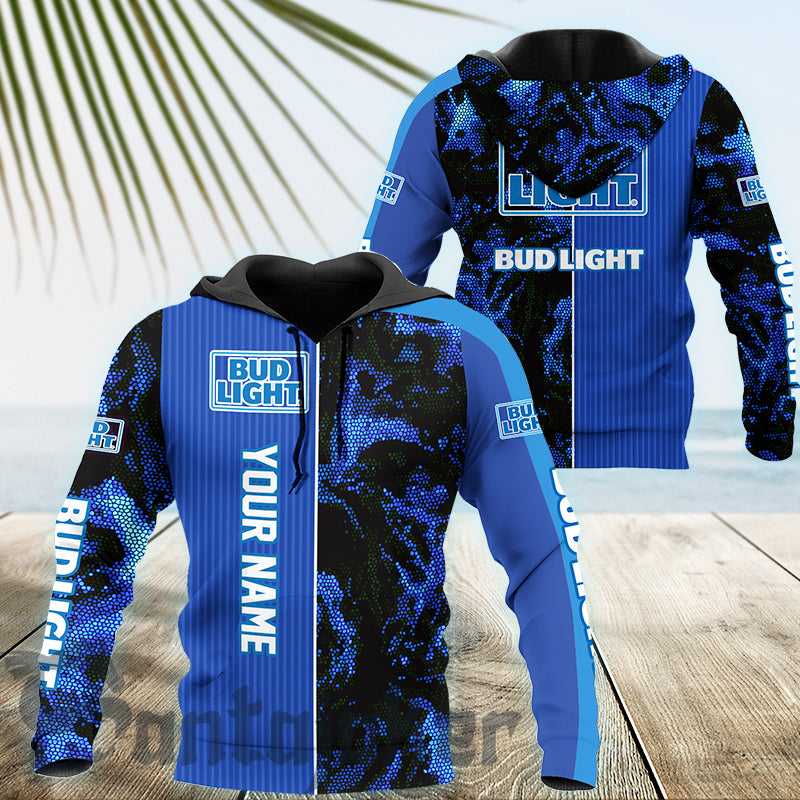 Personalized Bud Light Galaxy Mosaic Hoodie & Zip Hoodie