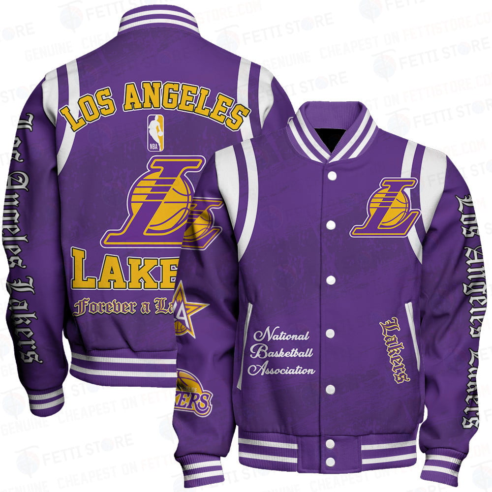 Los Angeles Lakers Team Logo Basketball Design Print Varsity Jacket SFAT