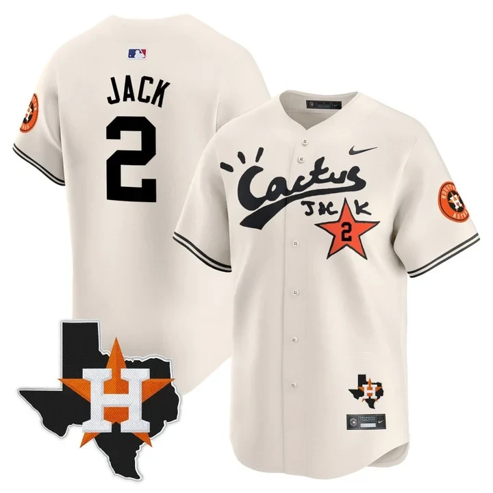 Travis Scott Houston Astros Cactus Jack Cream Jersey – All Stitched