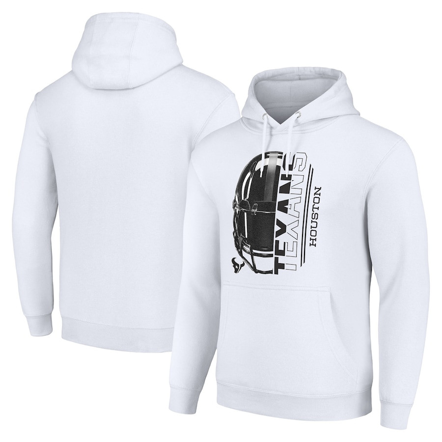 Houston Texans Football NFL Half Helmet Logo White Print 2D Hoodie