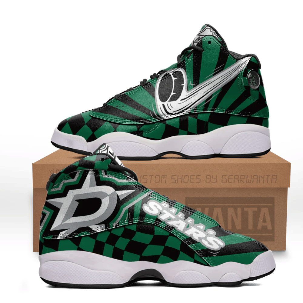 Dallas Stars Air Jordan 13 Sneakers Sport Custom Shoes JD13 V162