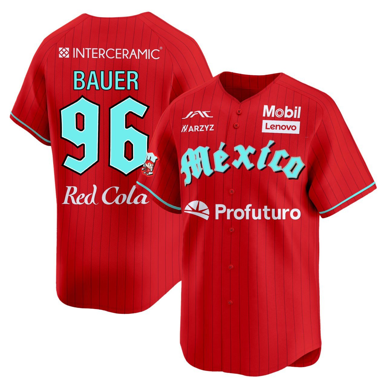 Bauer #96 Mexico Baseball Red Jersey – All-Stitched