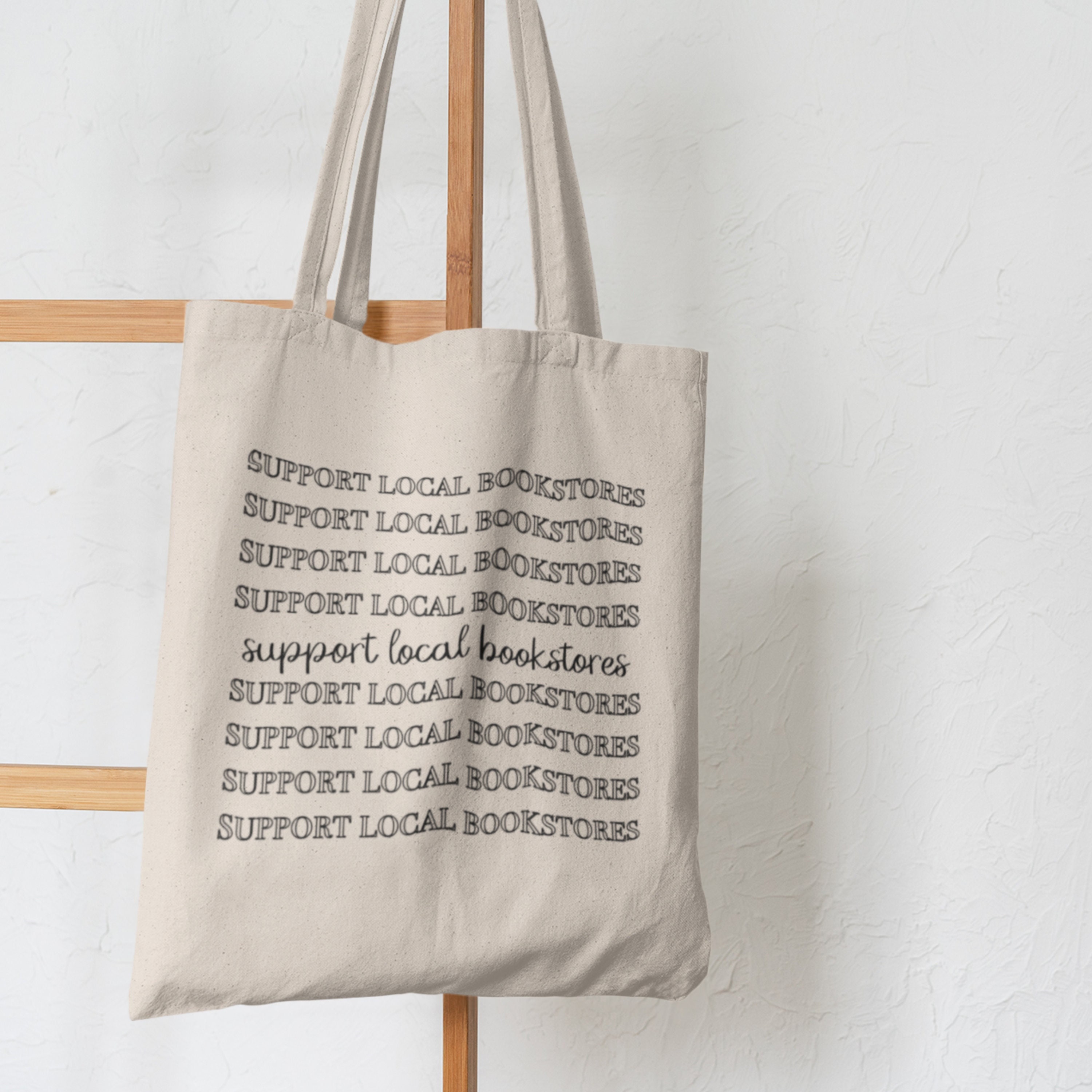 Support Local Bookstores Canvas Tote Bag, Reading Tote, Bookish Tote Bag, Everyday Bag, Teacher Gifts, Holiday Gifts