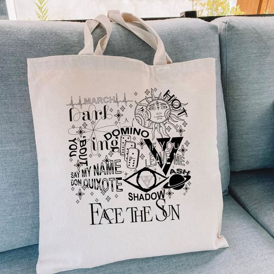 Seventeen Track List Album Tote Bag, Face The Sun Track List Tote, Seventeen World Tour 2022 Be The Sun Tote