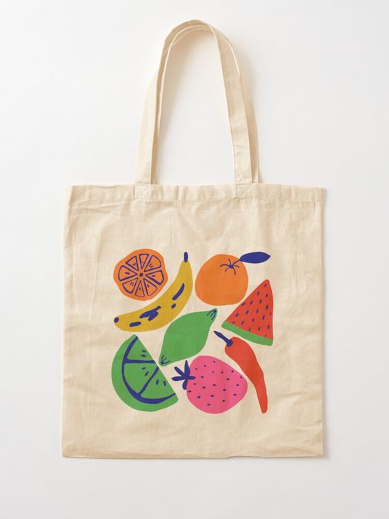 Neon Fruit Tote Bag Cotton Tote Bag