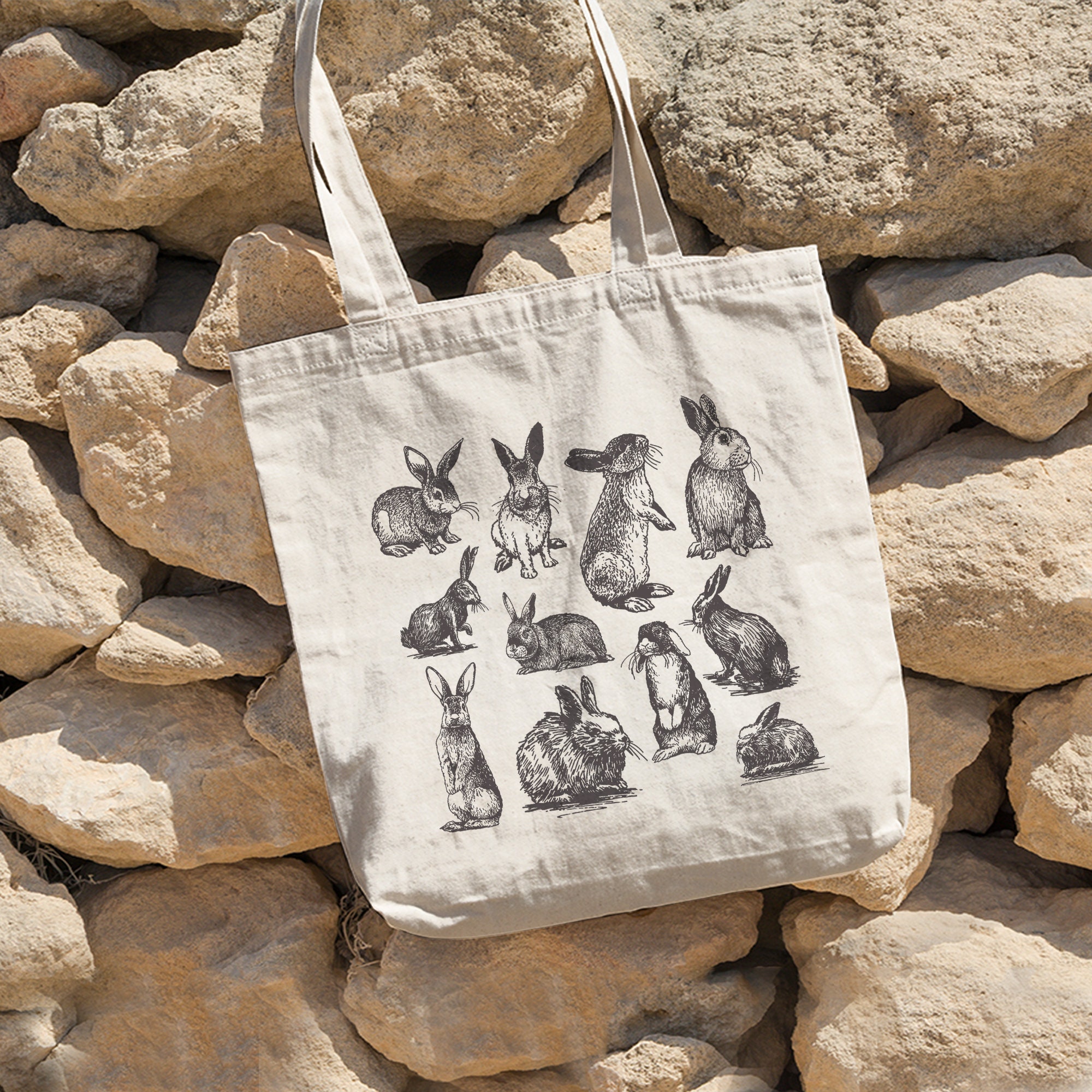 Bunny Cotton Tote Bag, Bunny Tote Bag, Bunny Bag, Rabbit Set, Rabbit Tote Bag, Wildlife Bag,Cotton Tote Bag,Bunny Easter Tote Bag,Animal Bag