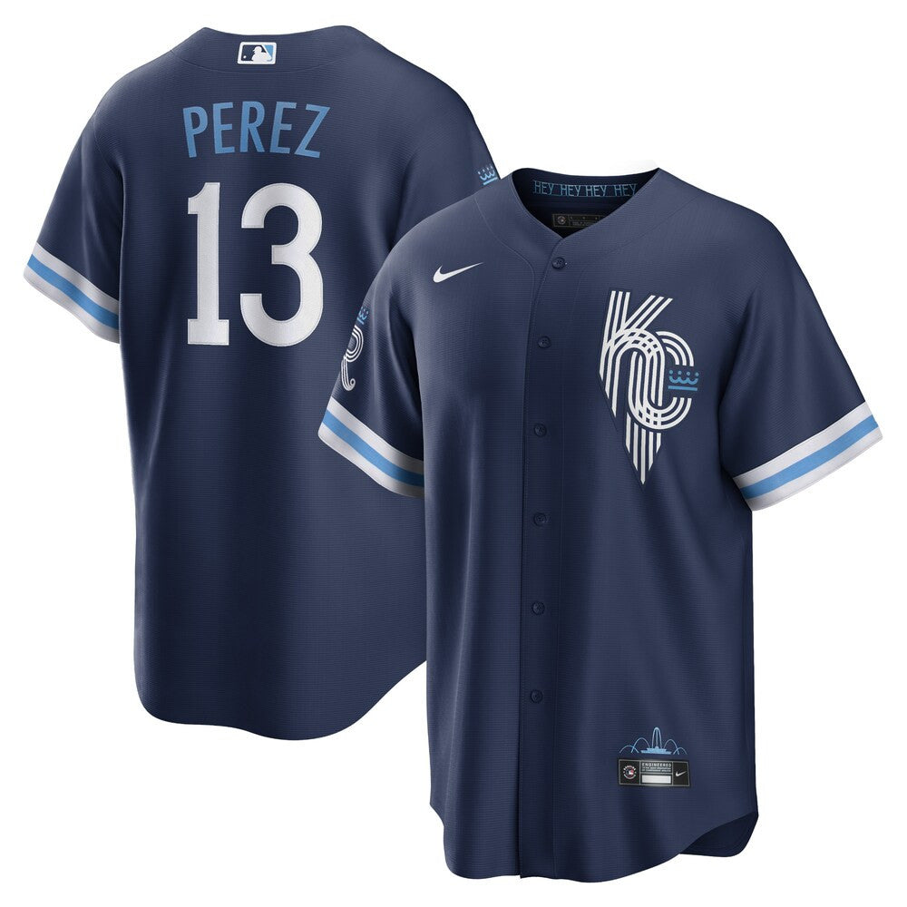 Men’S Kansas City Royals Salvador Perez Nike Navy 2022 City Connect Replica Player Jersey