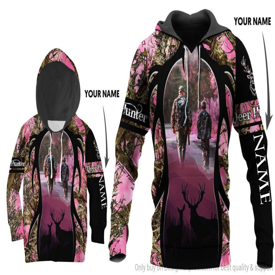 Pink Deer Hunting Dad And Son Person &hellip;