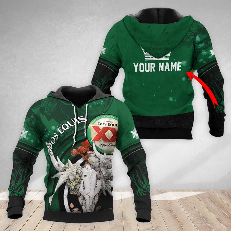 Personalized Dos Equis Deer Skull With Mushrooms Hoodie & Zip Hoodie