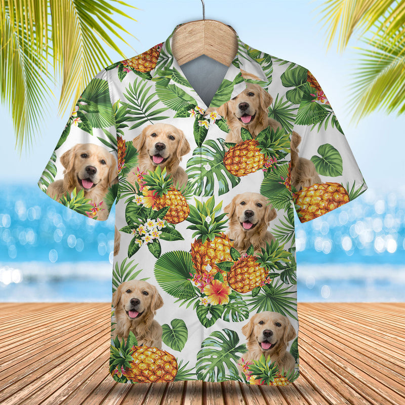 Golden Retriever Tropical Pattern Hawaiian Shirt, Dog Lover Hawaiian Shirt, Summer Gift For Men And Women