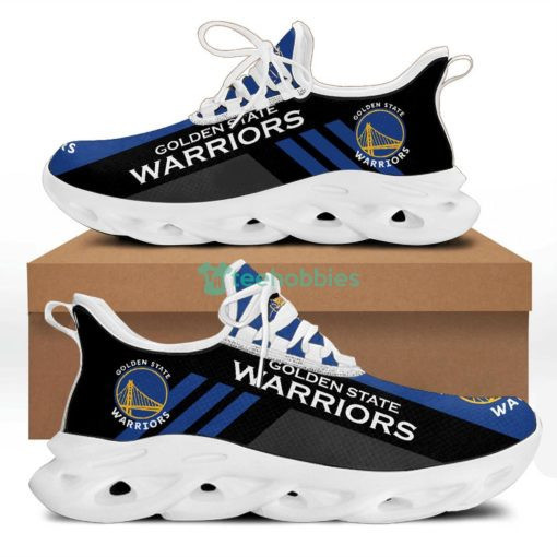 Golden State Warriors Black Blue 3D Max Soul Sneaker Shoes Ver 02