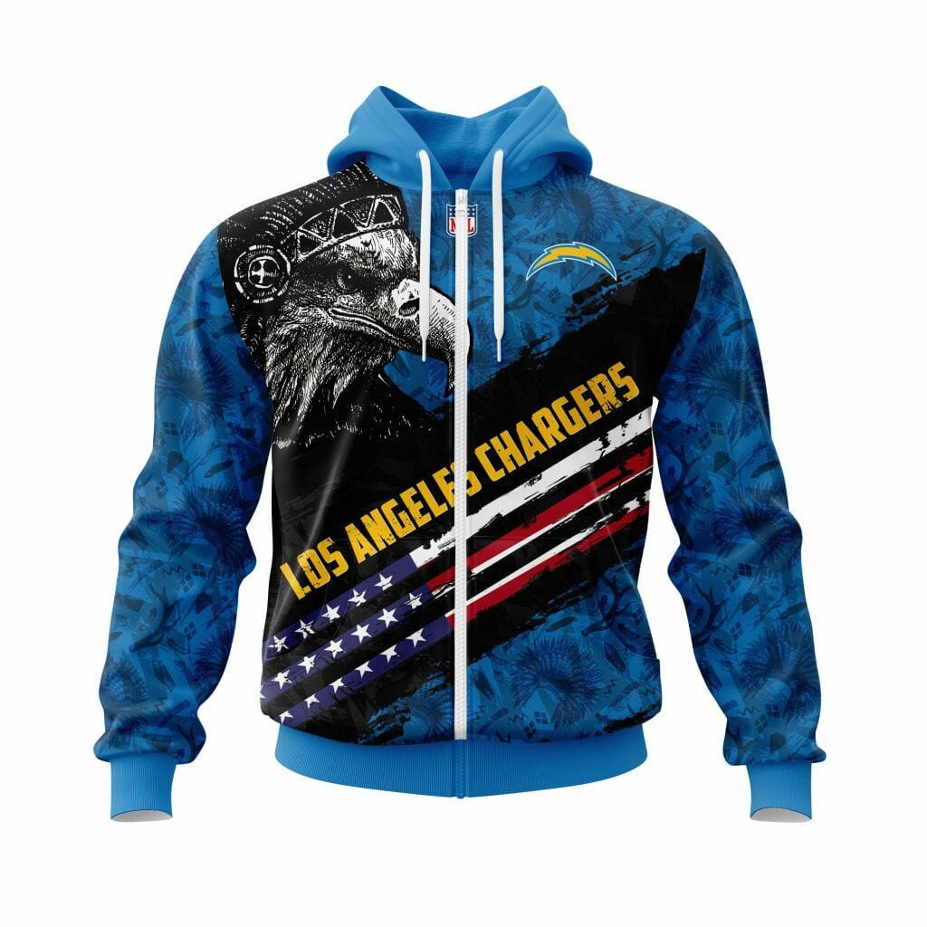 Sport-Team Los Angeles Chargers Blue Black Eagle Pullover Hoodie & Zip Up Hoodie Aop Shirt