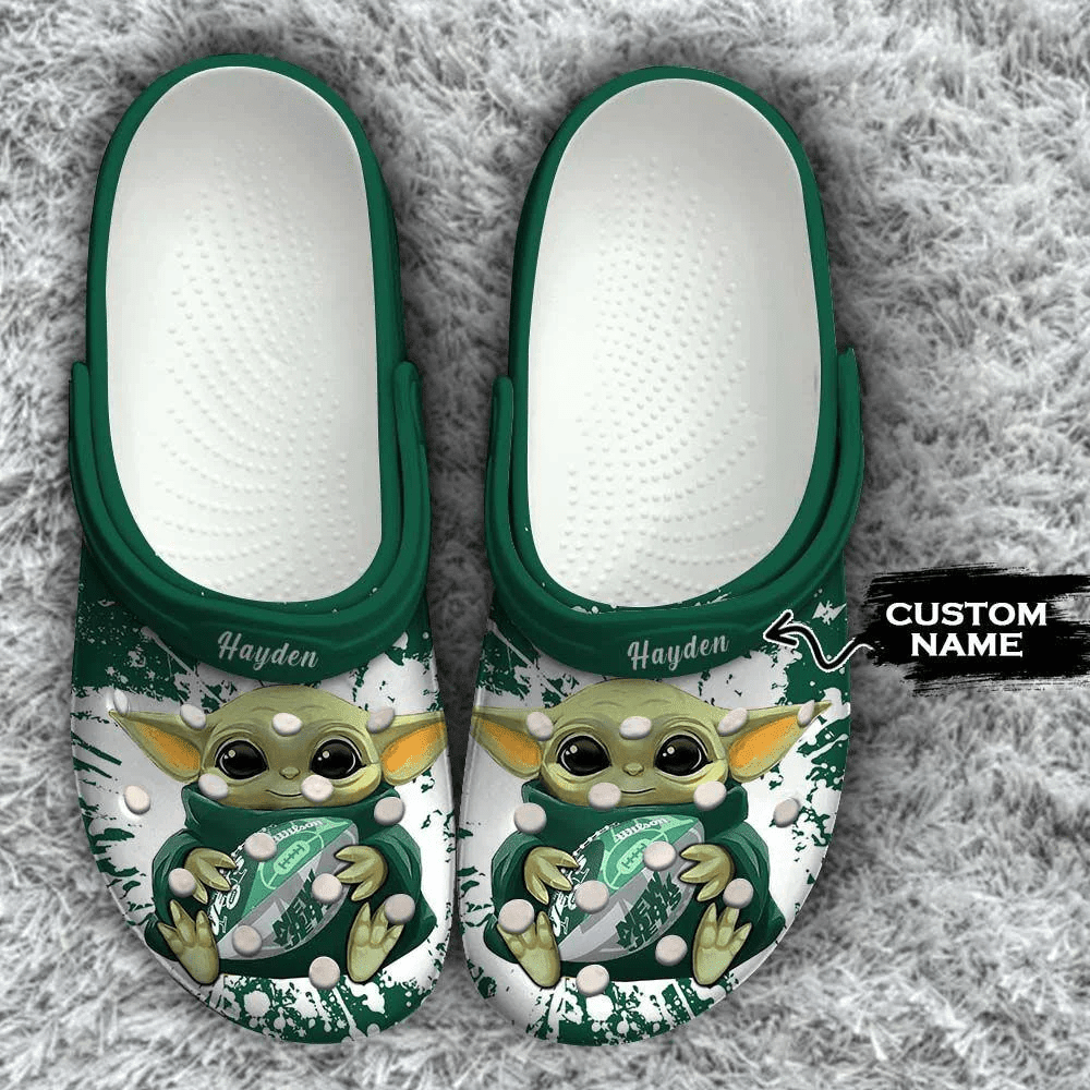 New York Jets Baby Yoda Custom Name Crocss Classic Clogs Shoes Ver604