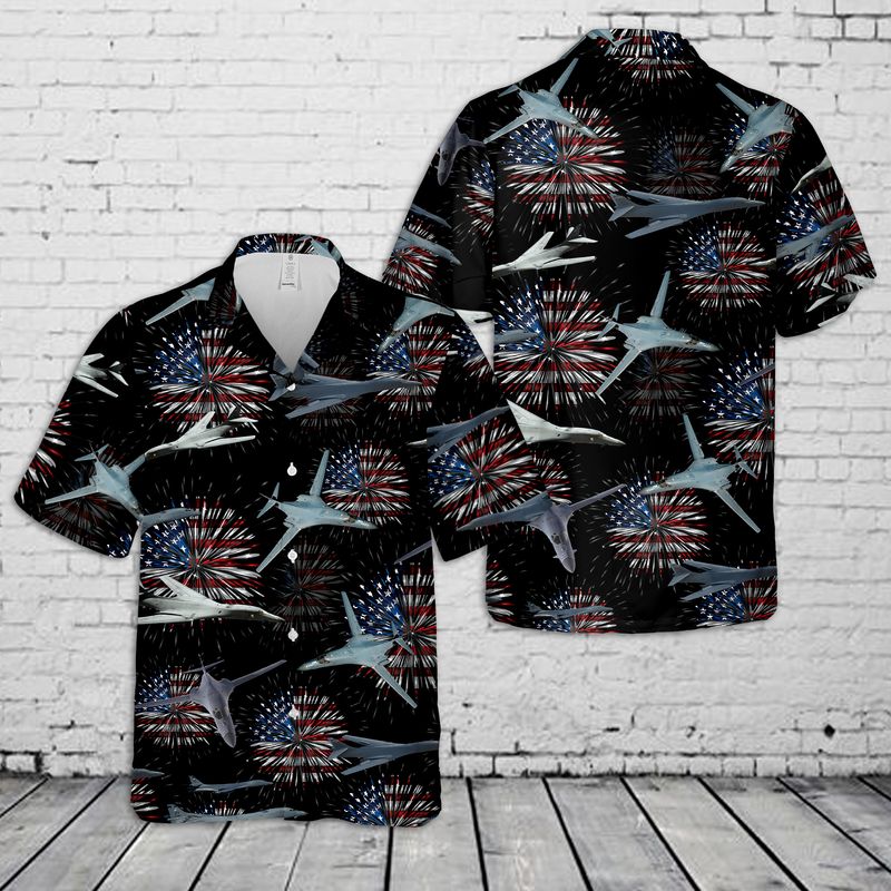 Us Air Force Rockwell B-1 Lancer 4Th Of July Hawaiian Shirt, Patriotic Hawaiian Shirt For Men